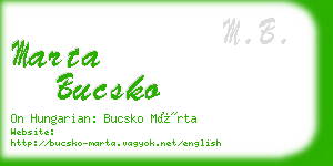 marta bucsko business card